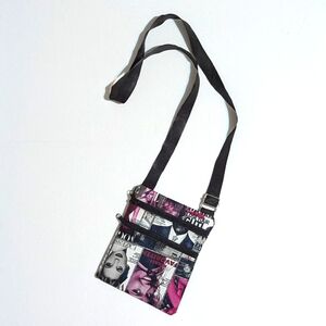 Fashion Magazine Print Clip-Art Faux Leather Small Crossbody NWOT